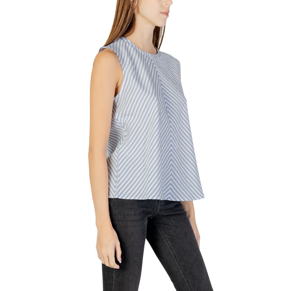 Blue Cotton Tank Tops - ventzia