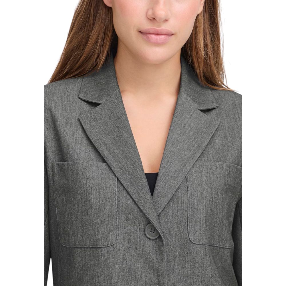 Gray Polyester Blazer - ventzia