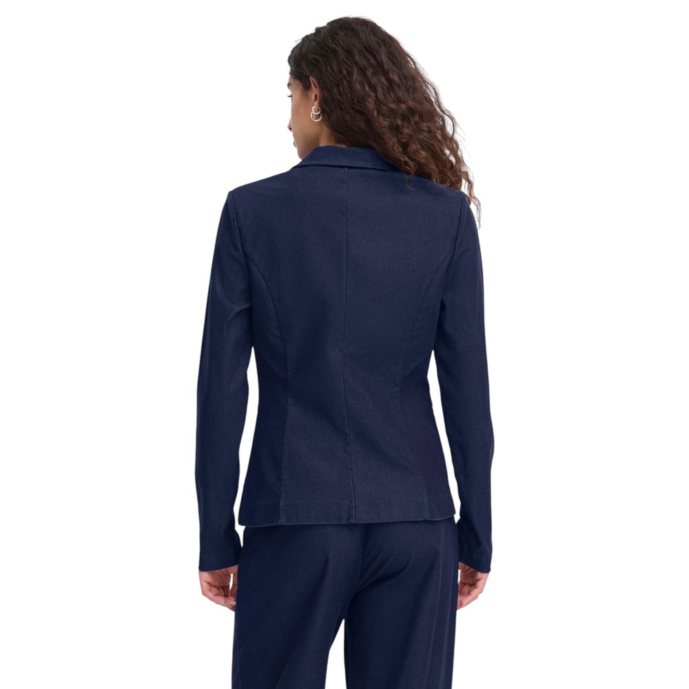 Blue Cotton Blazer - ventzia