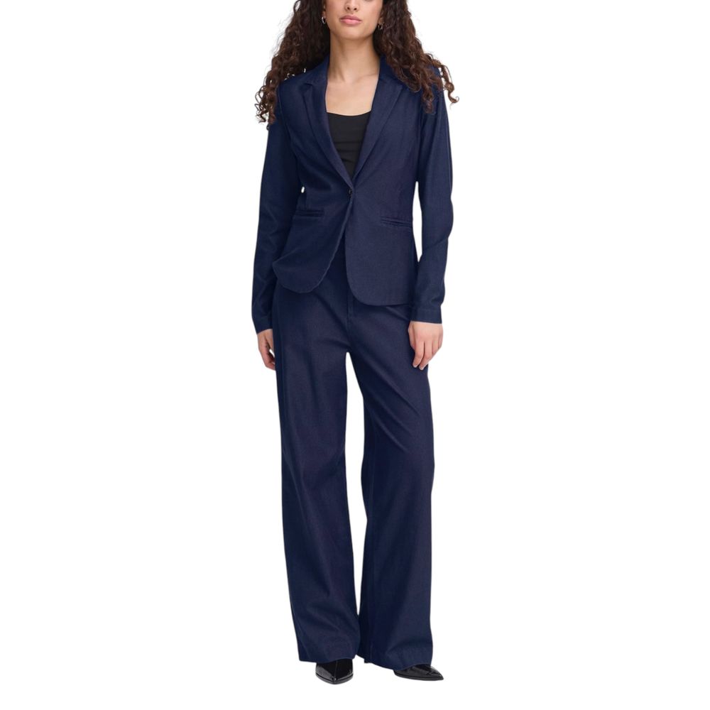 Blue Cotton Blazer - ventzia