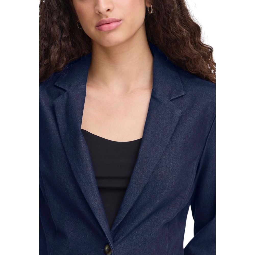 Blue Cotton Blazer - ventzia
