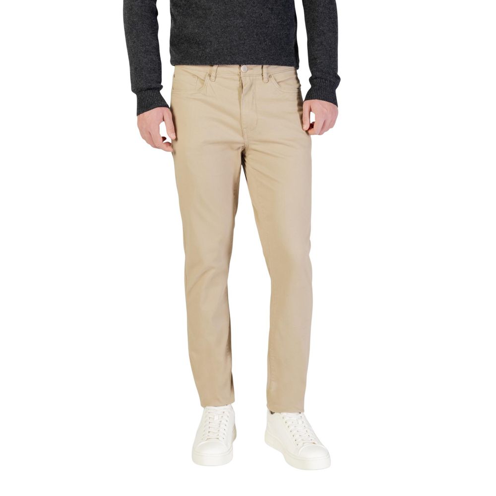 Beige Cotton Skinny Pants - ventzia