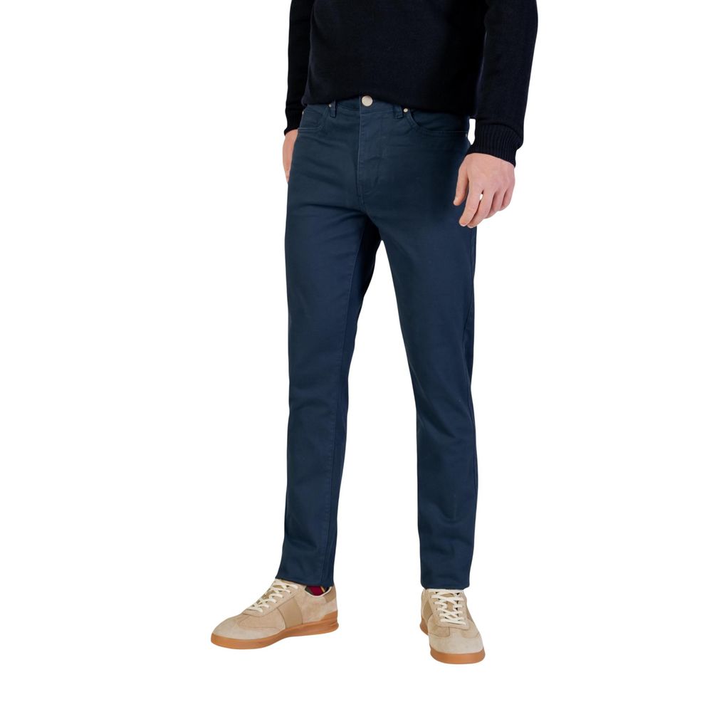 Blue Cotton Skinny Pants - ventzia