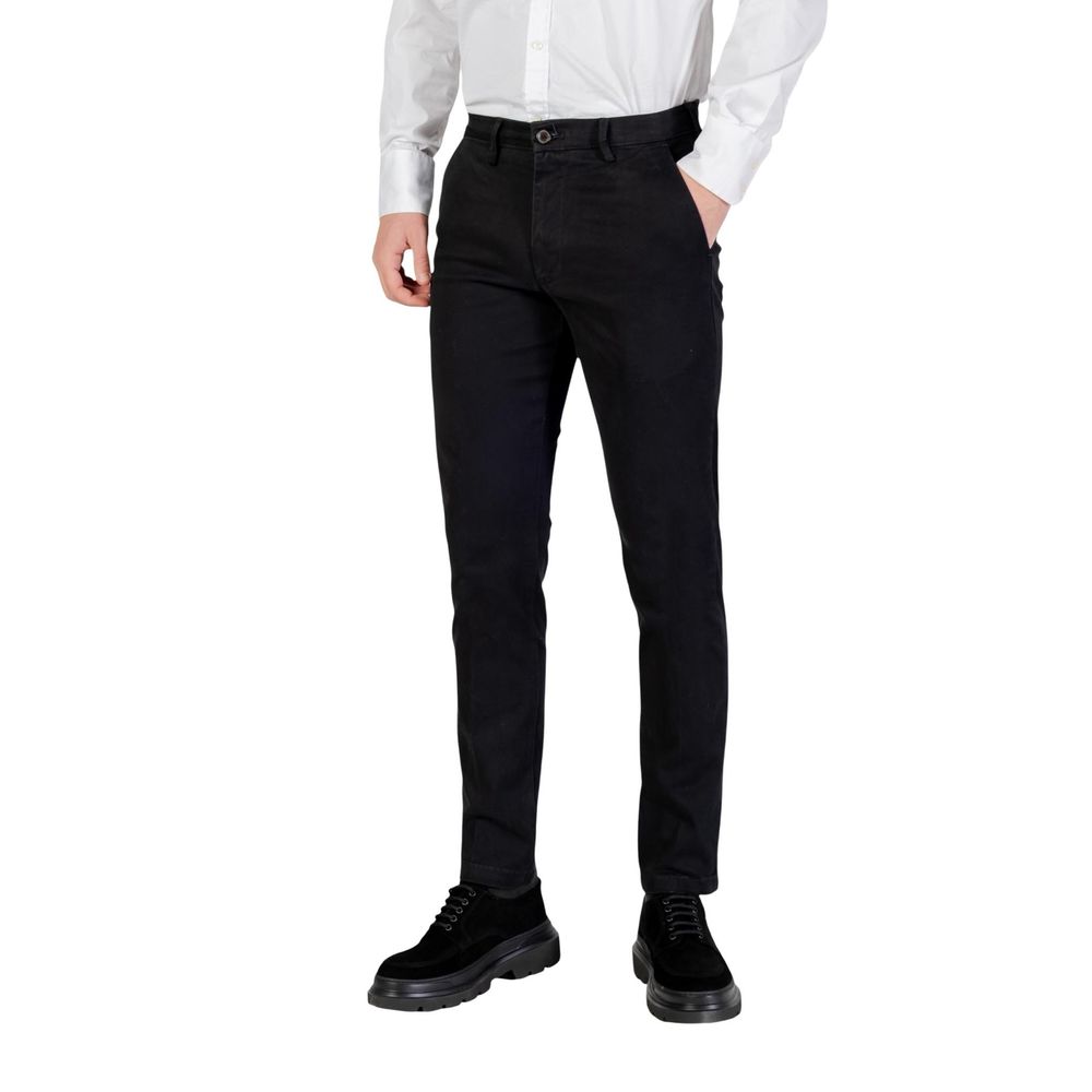 Black Cotton Skinny Pants - ventzia