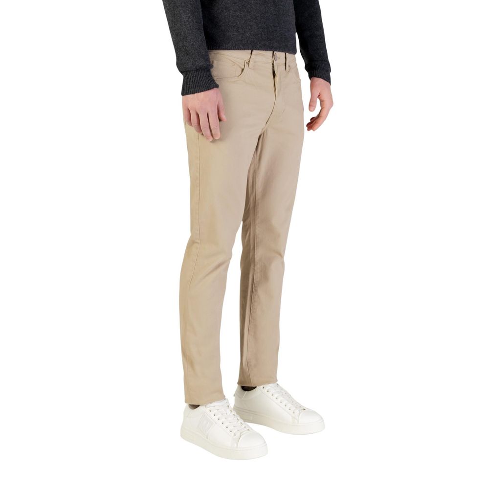 Beige Cotton Skinny Pants - ventzia
