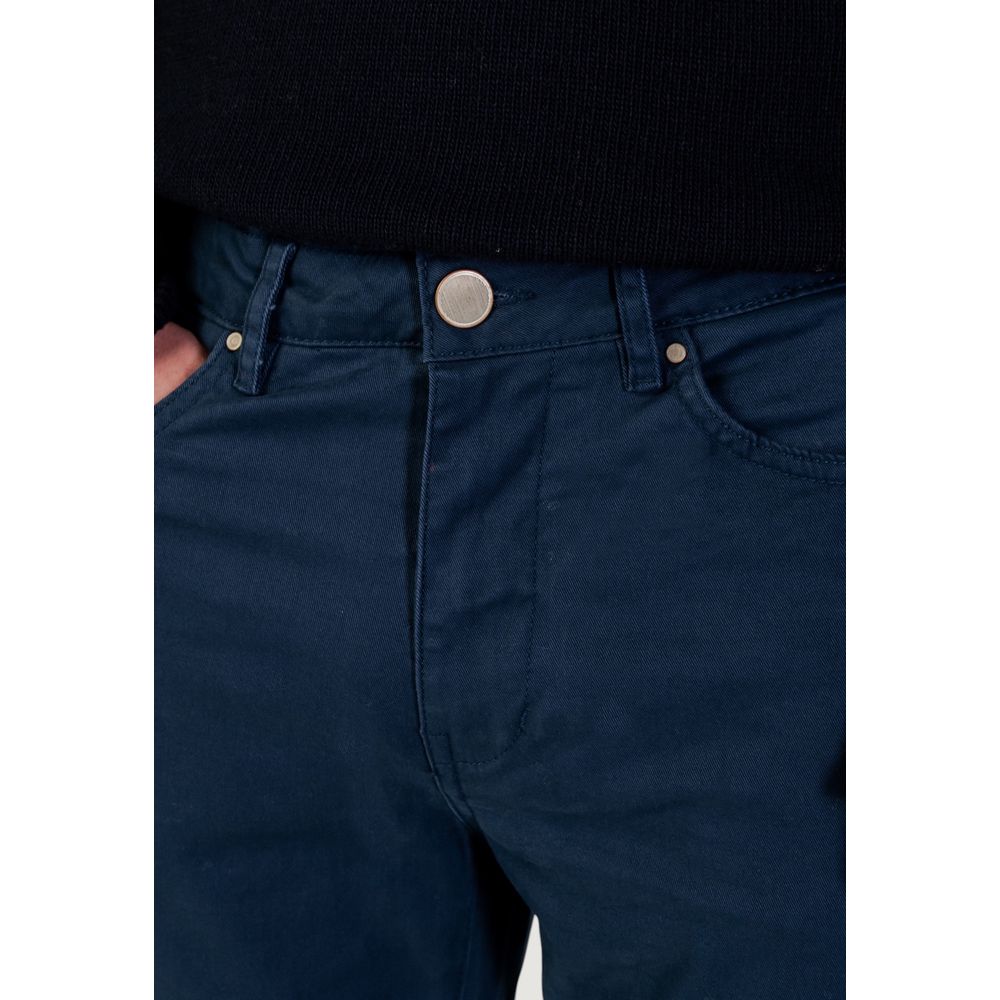Blue Cotton Skinny Pants - ventzia