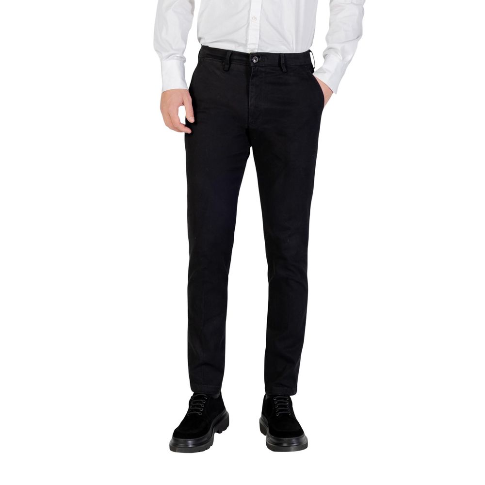 Black Cotton Skinny Pants - ventzia