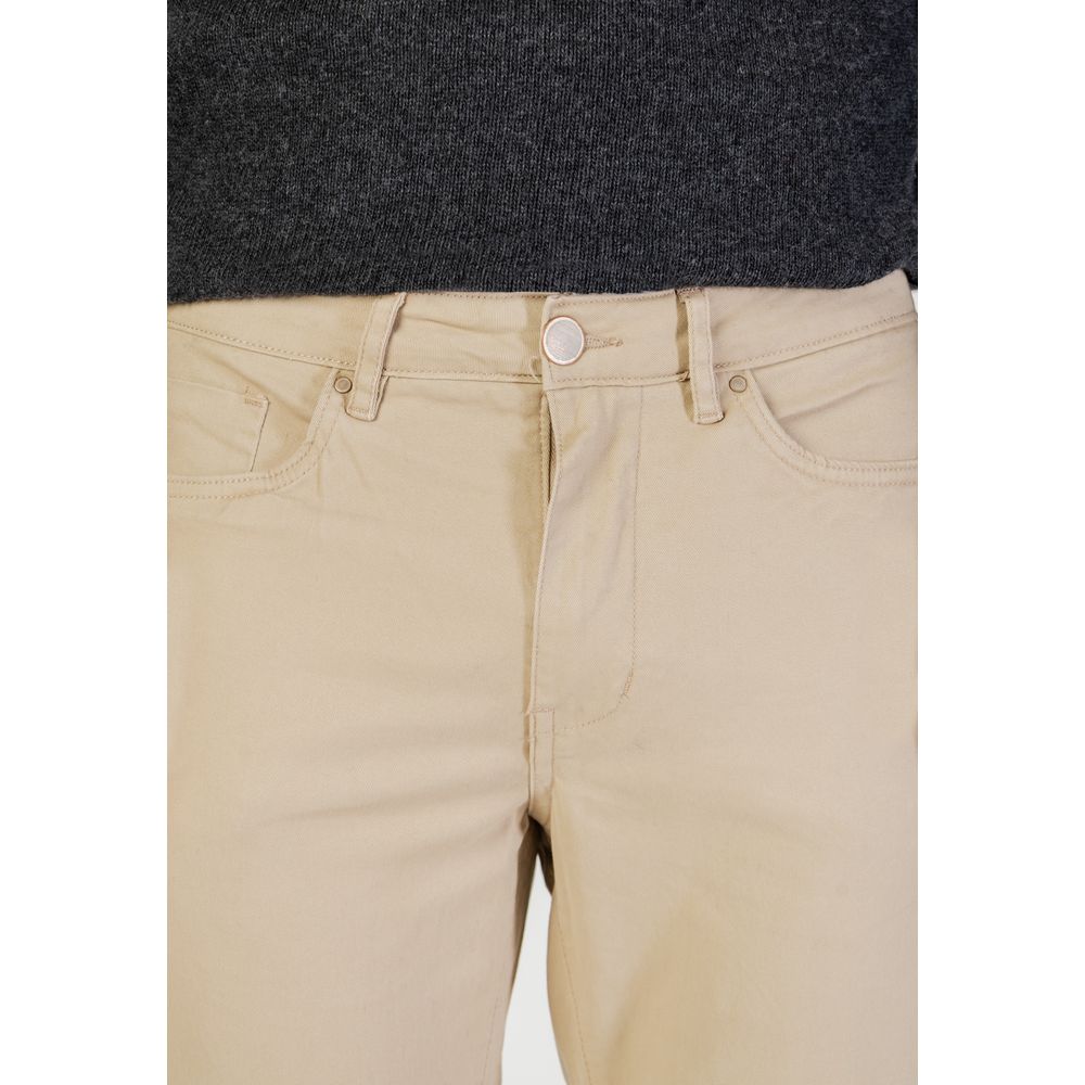 Beige Cotton Skinny Pants - ventzia