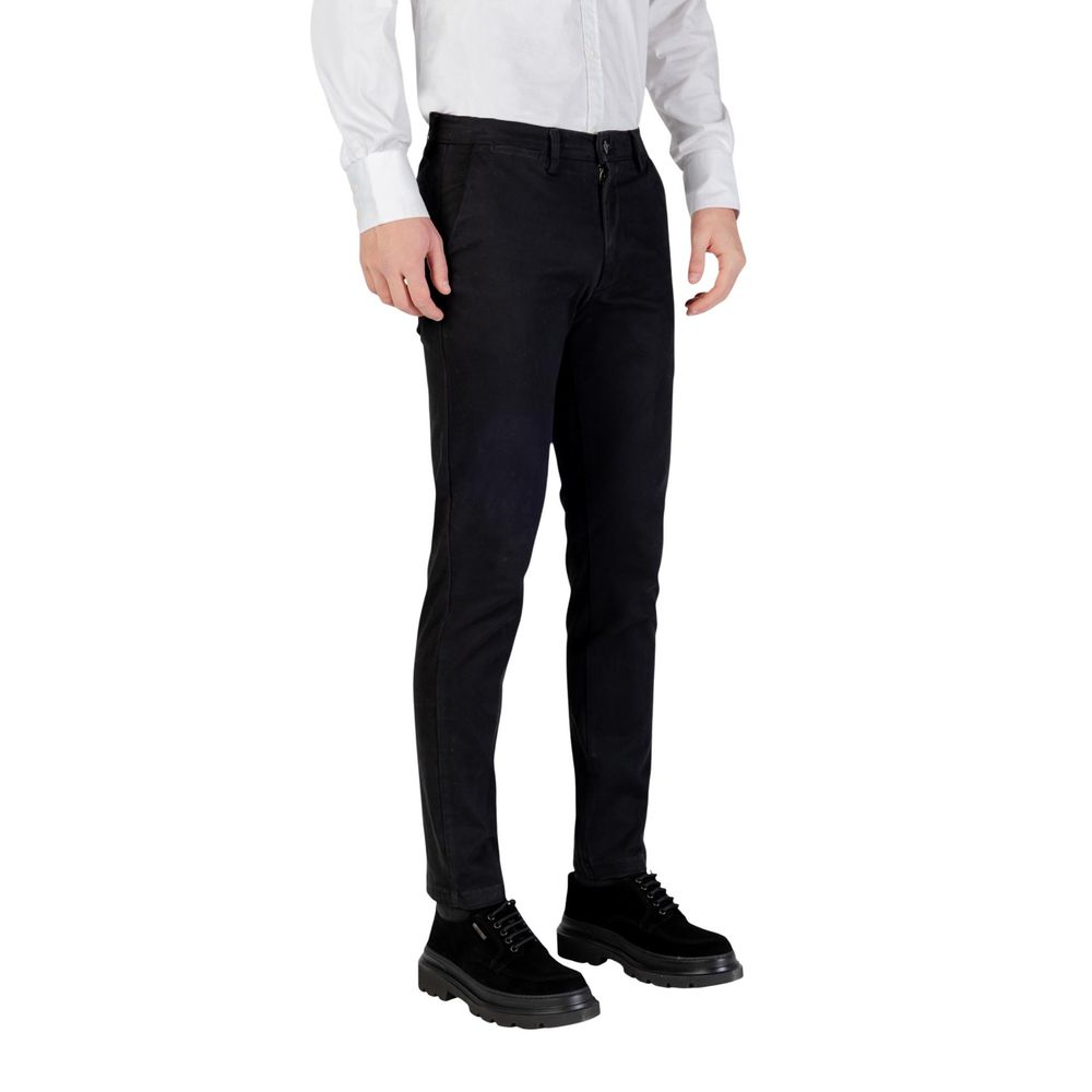 Black Cotton Skinny Pants - ventzia