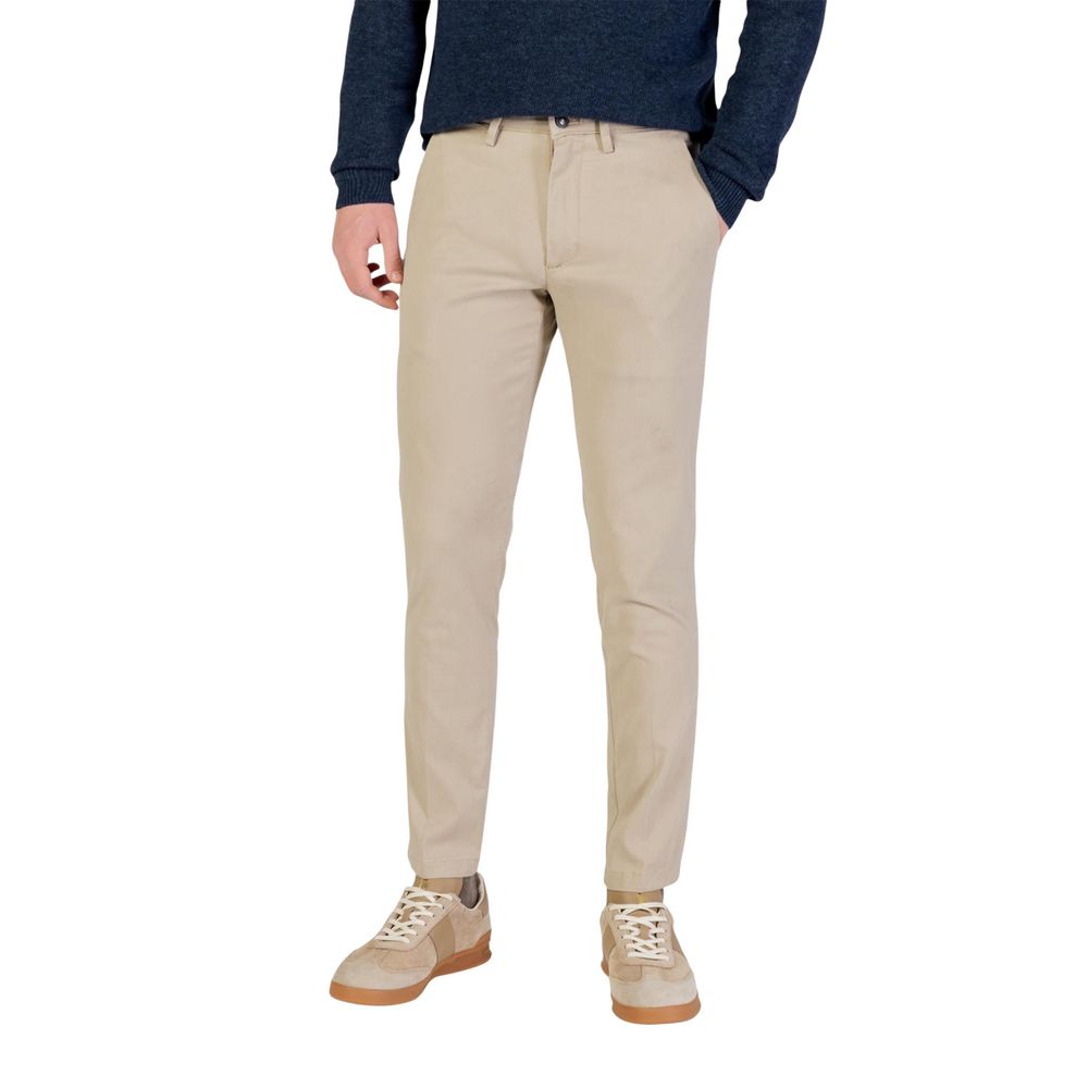 Beige Cotton Skinny Pants - ventzia