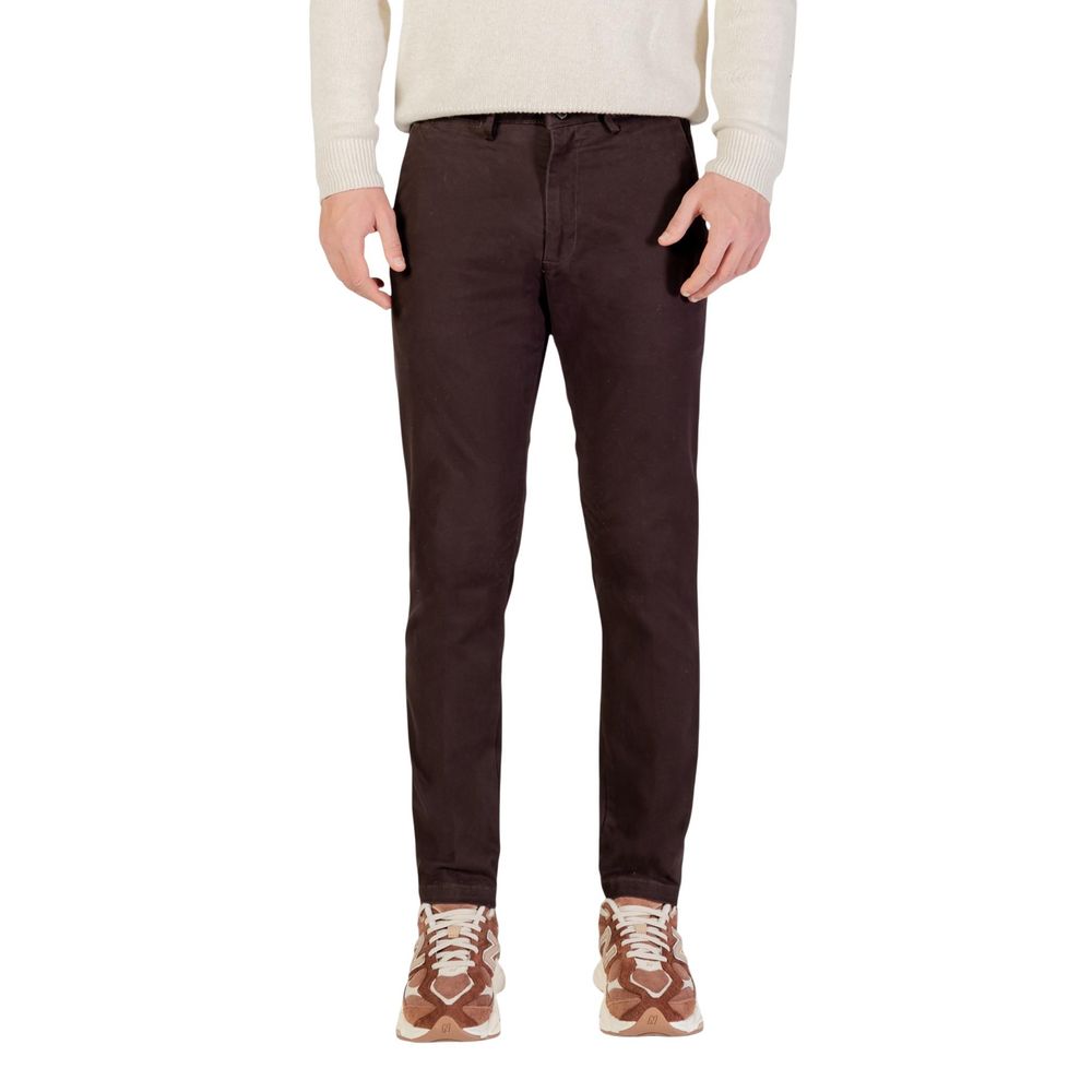 Brown Cotton Skinny Pants - ventzia