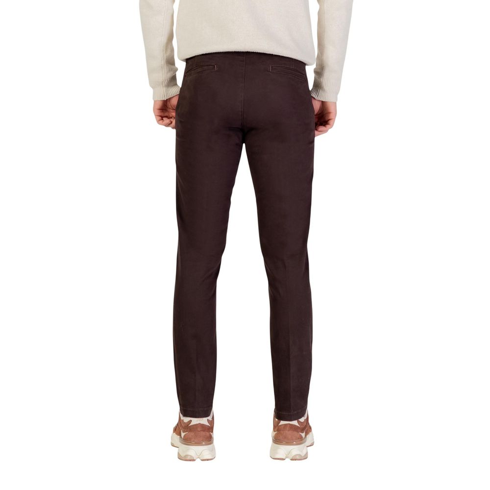 Brown Cotton Skinny Pants - ventzia