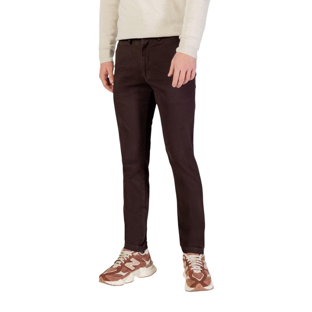 Brown Cotton Skinny Pants - ventzia