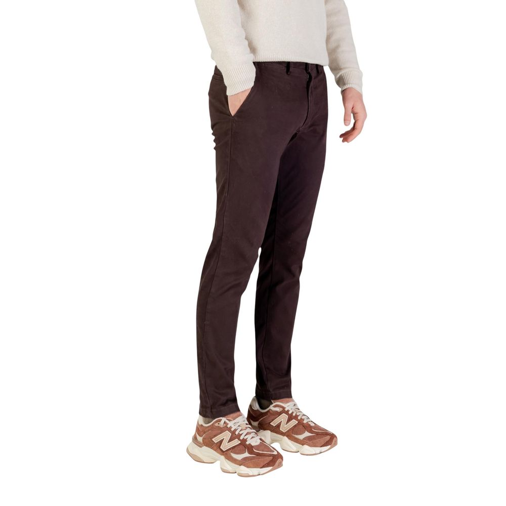 Brown Cotton Skinny Pants - ventzia