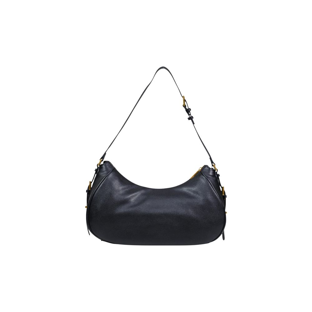 Black Artificial Leather Handbag - ventzia