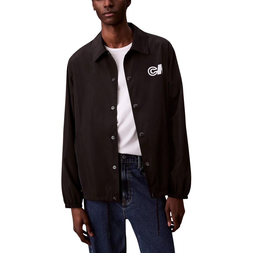 Black Polyester Shell Jacket - ventzia