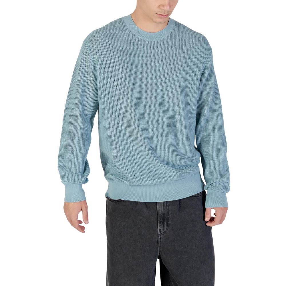 Blue Cotton Sweatshirt - ventzia