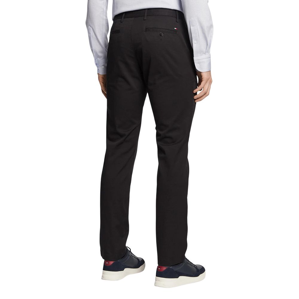 Black Recycled Cotton Casual Pants - ventzia
