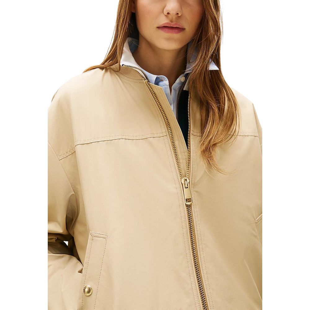 Beige Cotton Bomber - ventzia