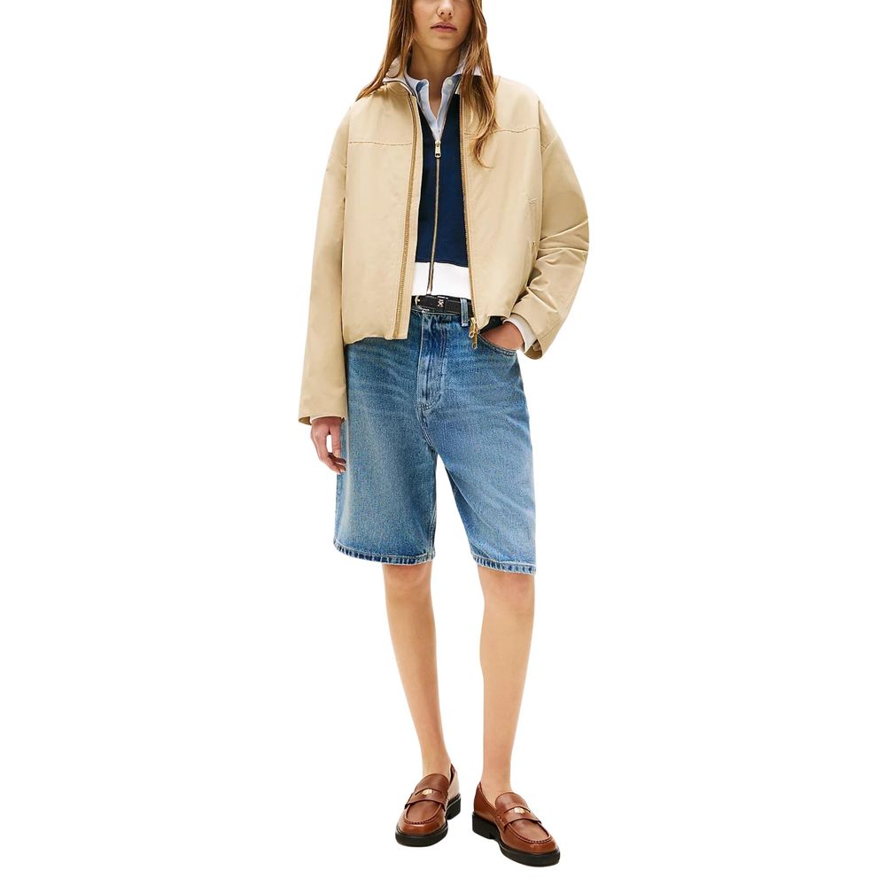 Beige Cotton Bomber - ventzia