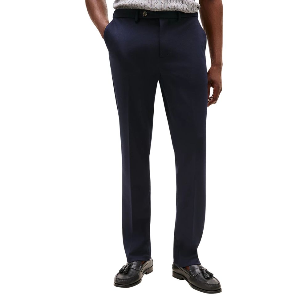 Blue Recycled Polyester Dress Pants - ventzia