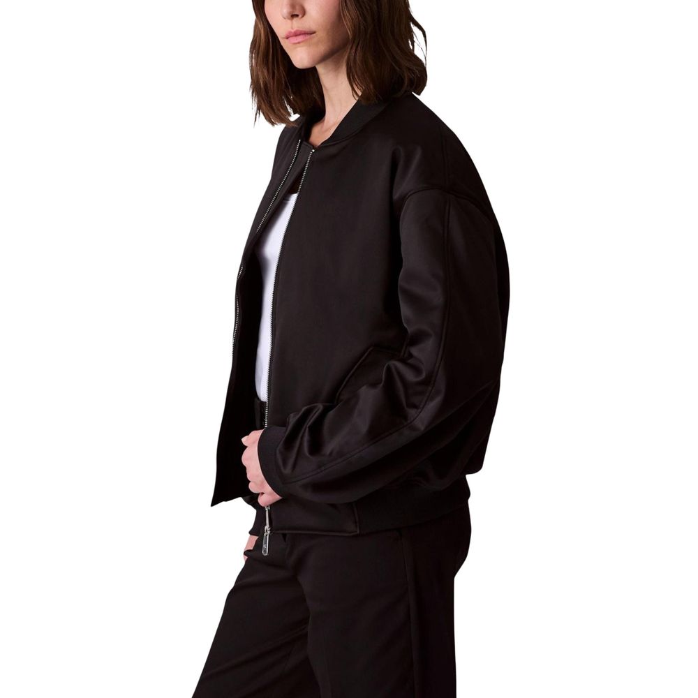 Black Recycled Polyester Bomber - ventzia
