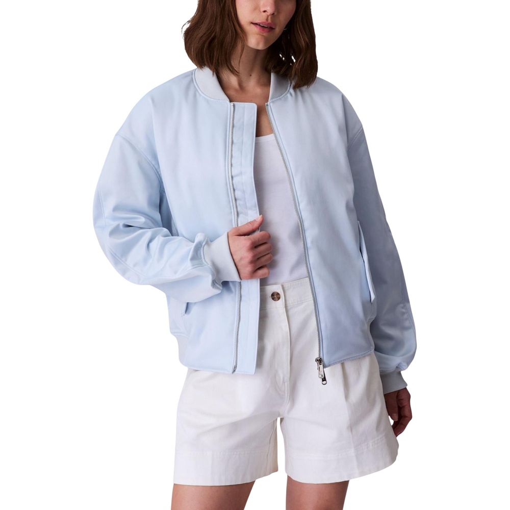 Blue Recycled Polyester Bomber - ventzia