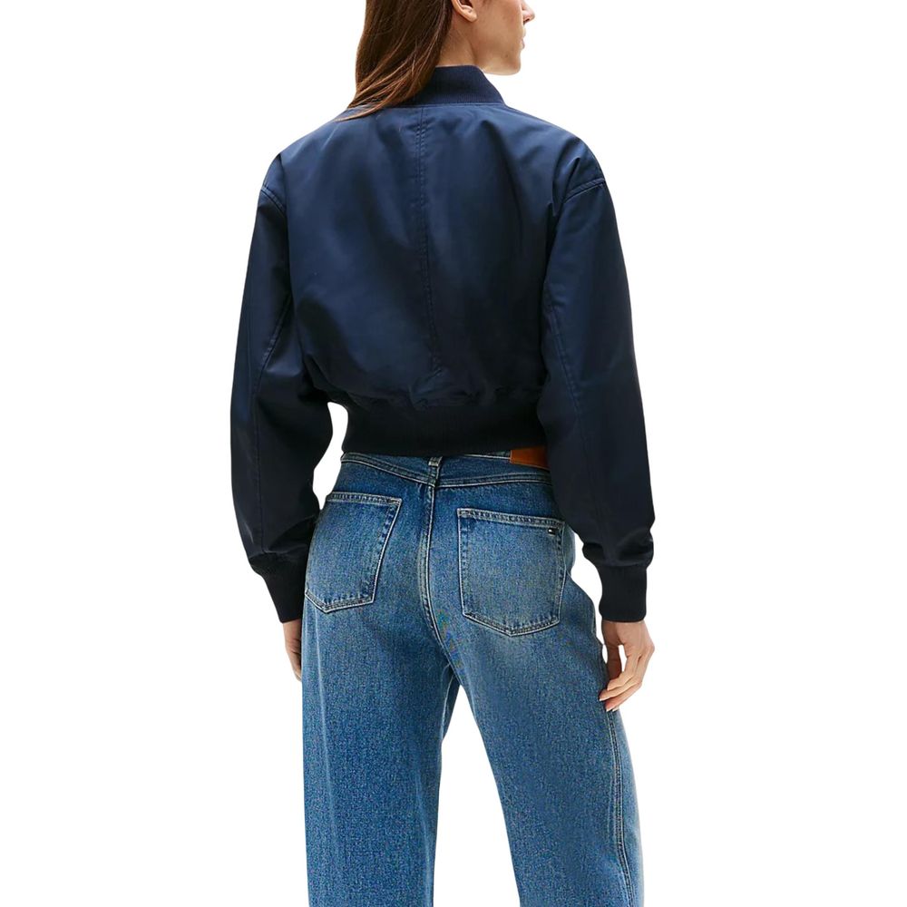 Blue Recycled Polyester Bomber - ventzia