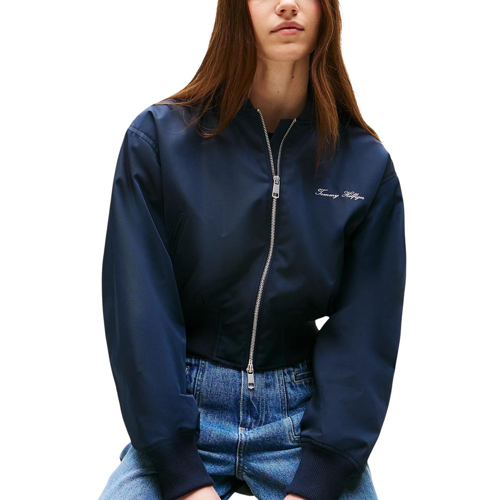 Blue Recycled Polyester Bomber - ventzia