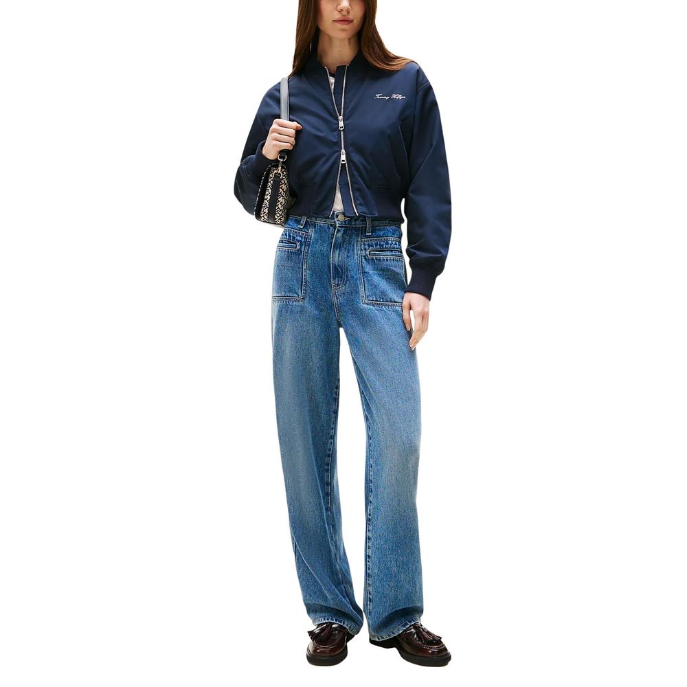 Blue Recycled Polyester Bomber - ventzia