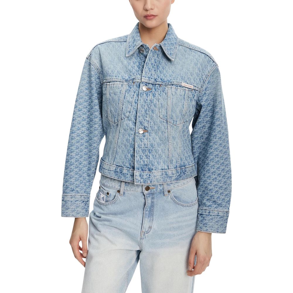 Light Blue Cotton Denim Jacket - ventzia