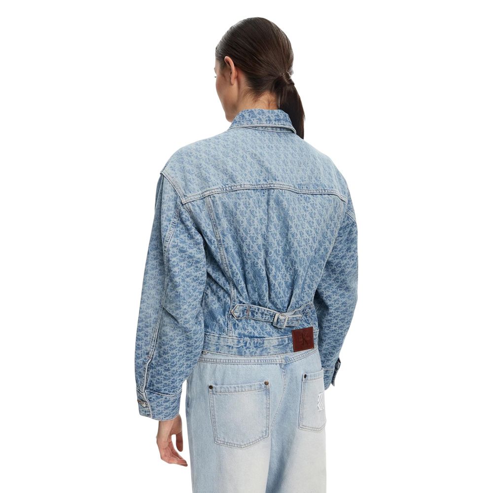 Light Blue Cotton Denim Jacket - ventzia