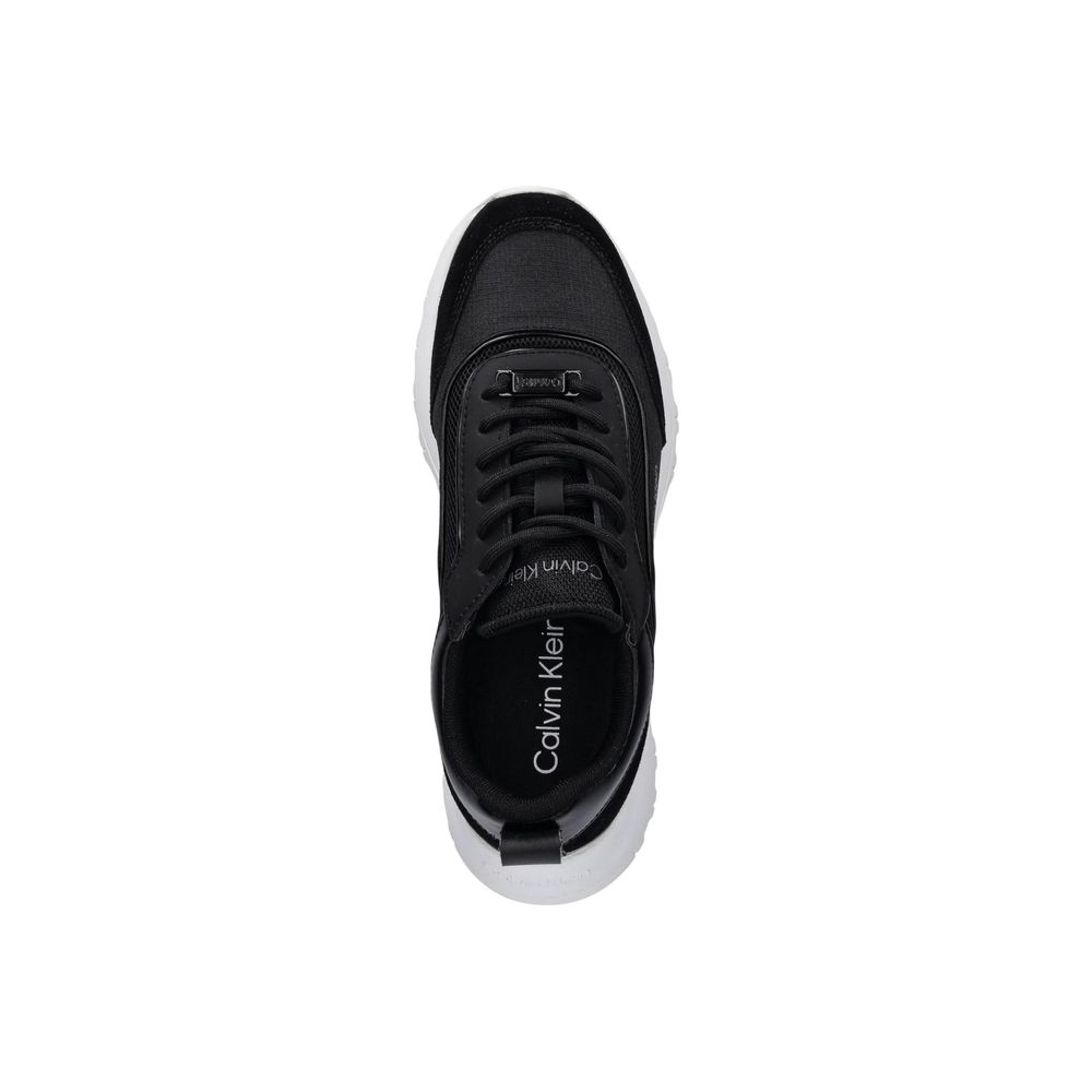 Black Leather Athletic Sneakers - ventzia
