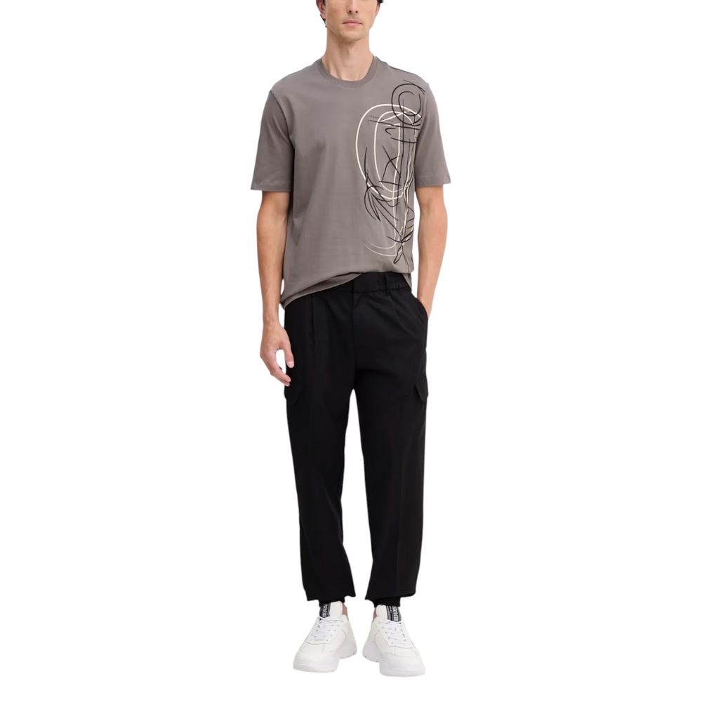 Black Polyester Casual Pants - ventzia