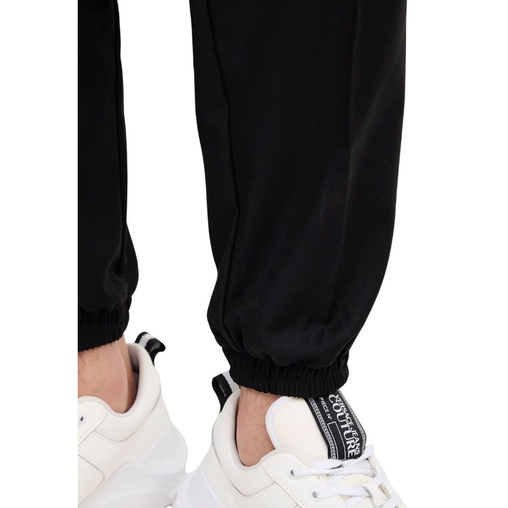 Black Polyester Casual Pants - ventzia