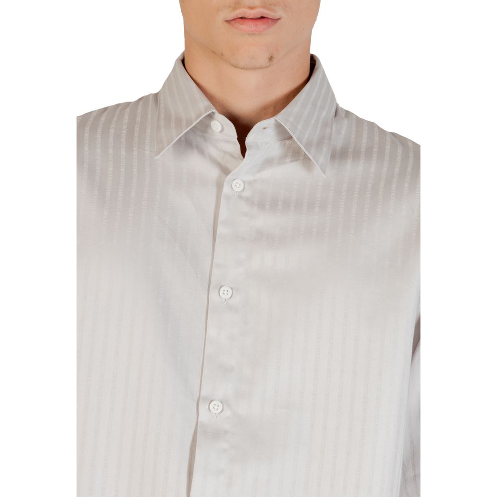 Gray Cotton Pattern Shirt - ventzia