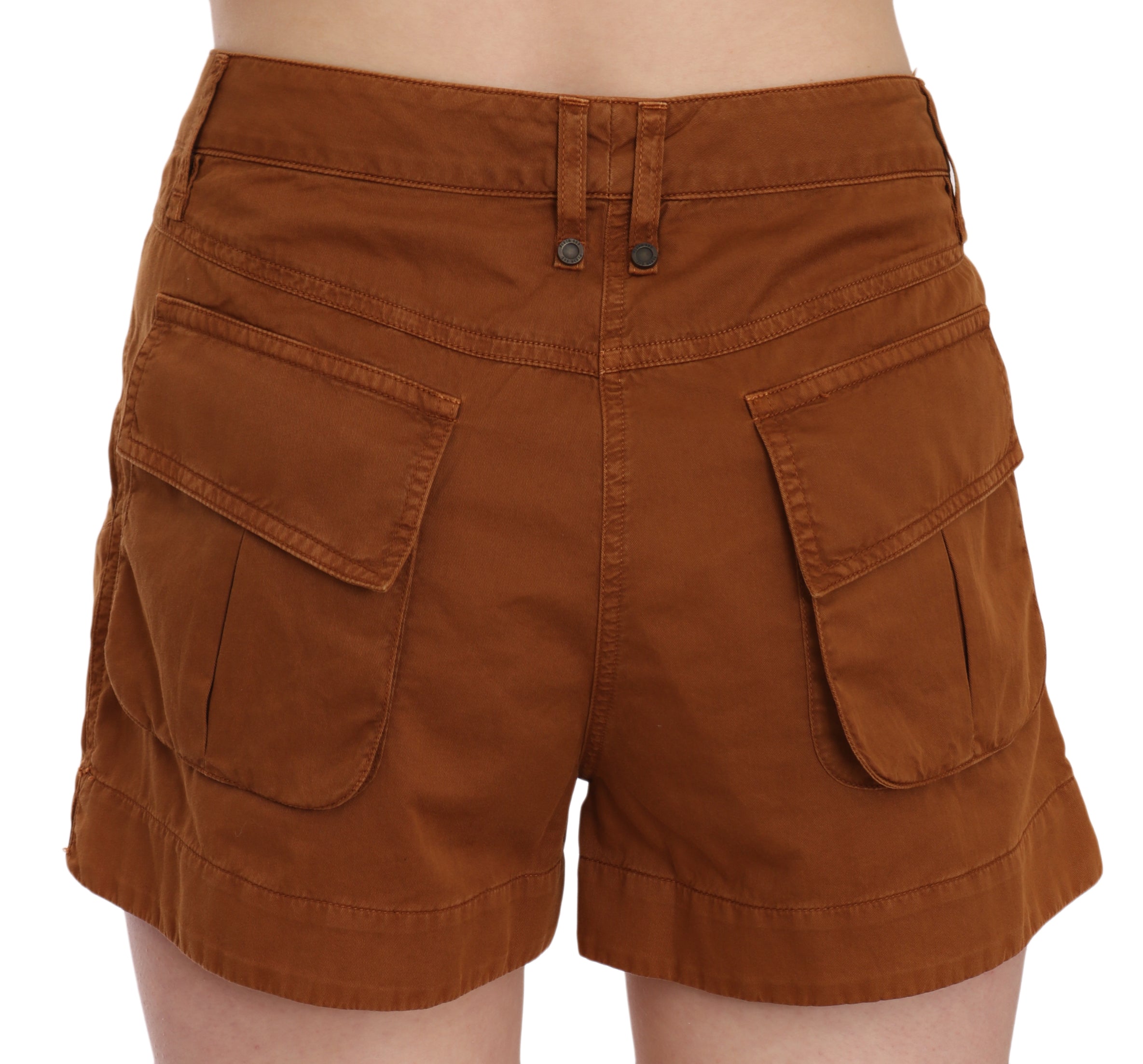 Chic Brown Mid Waist Mini Shorts - ventzia