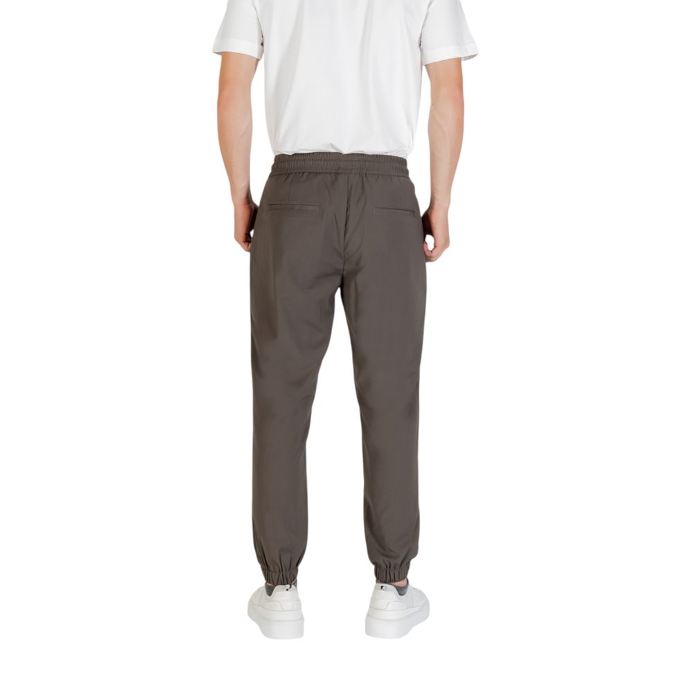 Green Polyester Casual Pants - ventzia