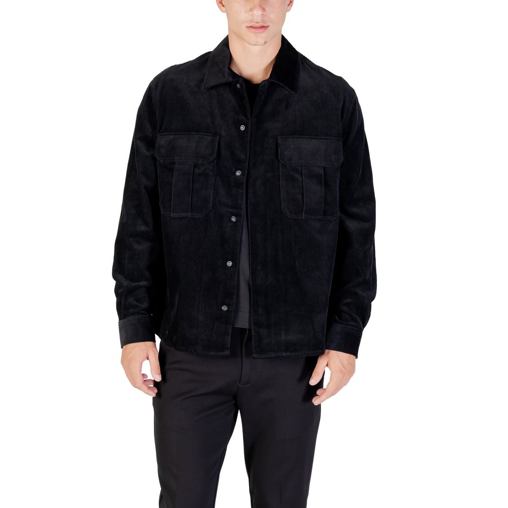 Black Cotton Shirt - ventzia