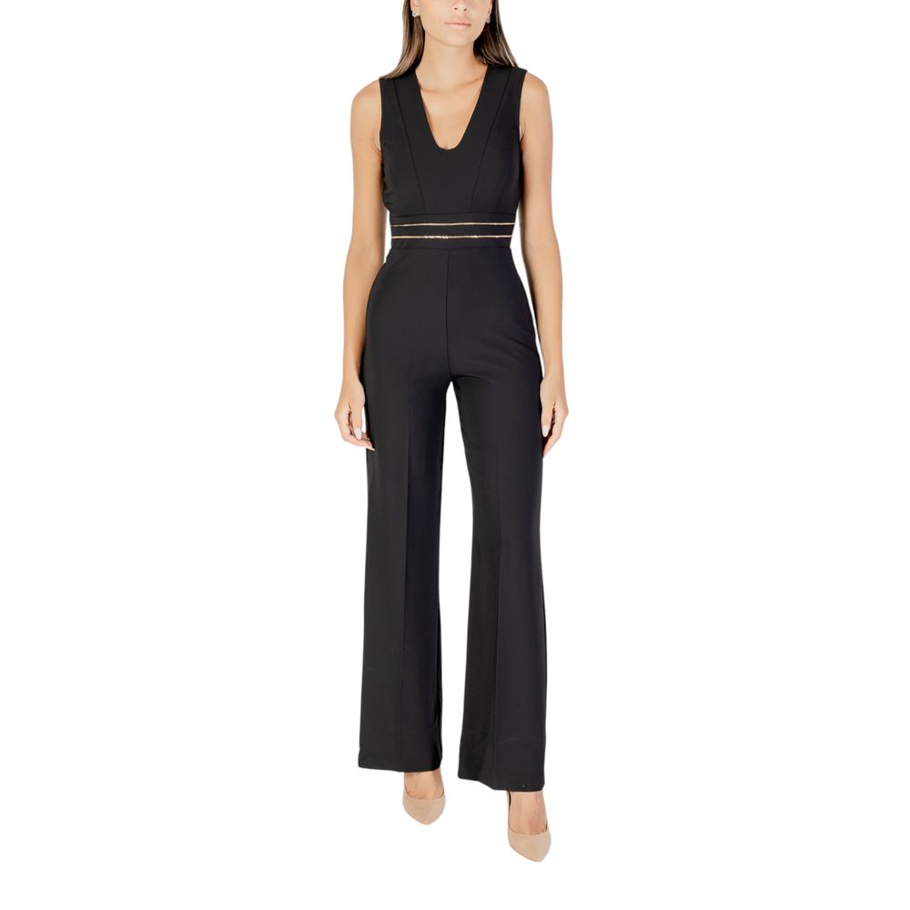 Black Polyester Jumpsuit - ventzia
