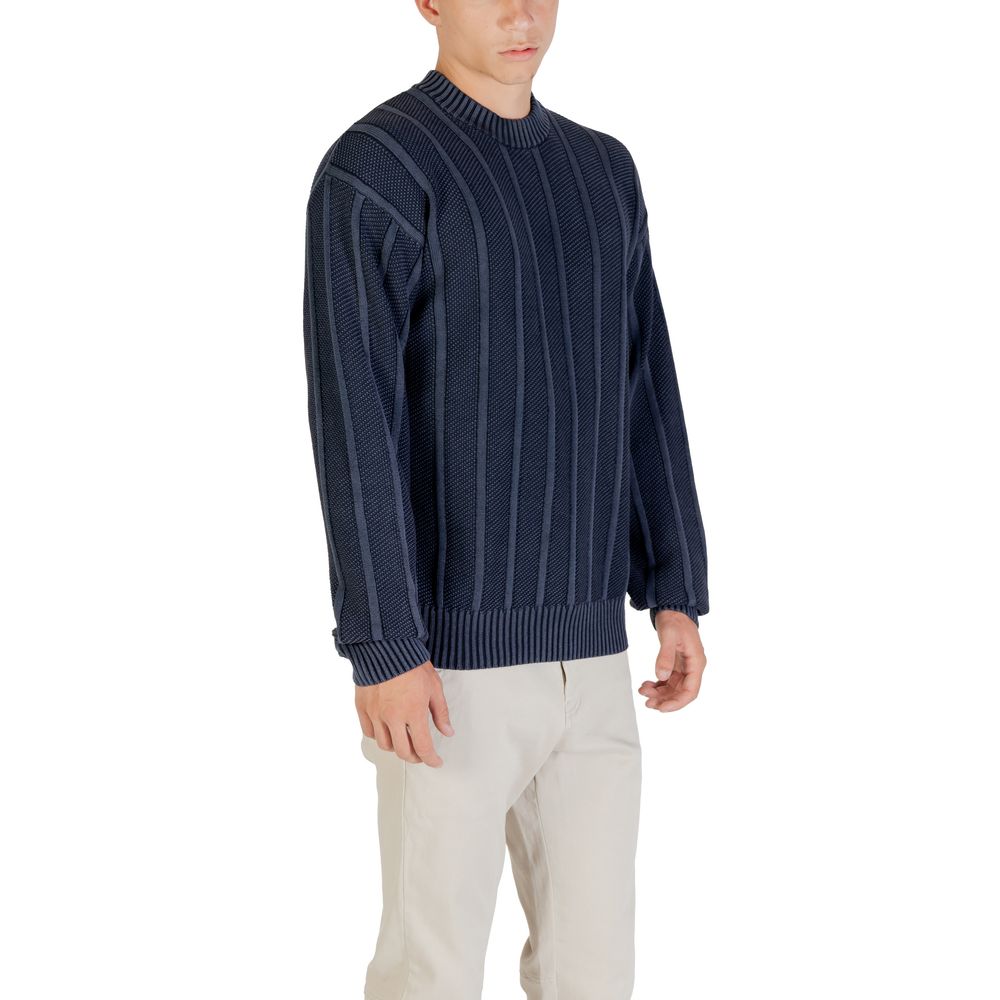 Blue Cotton Sweatshirt - ventzia