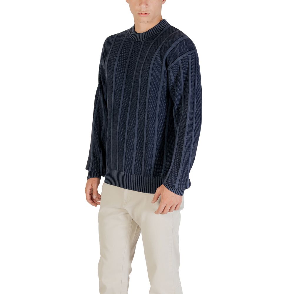 Blue Cotton Sweatshirt - ventzia