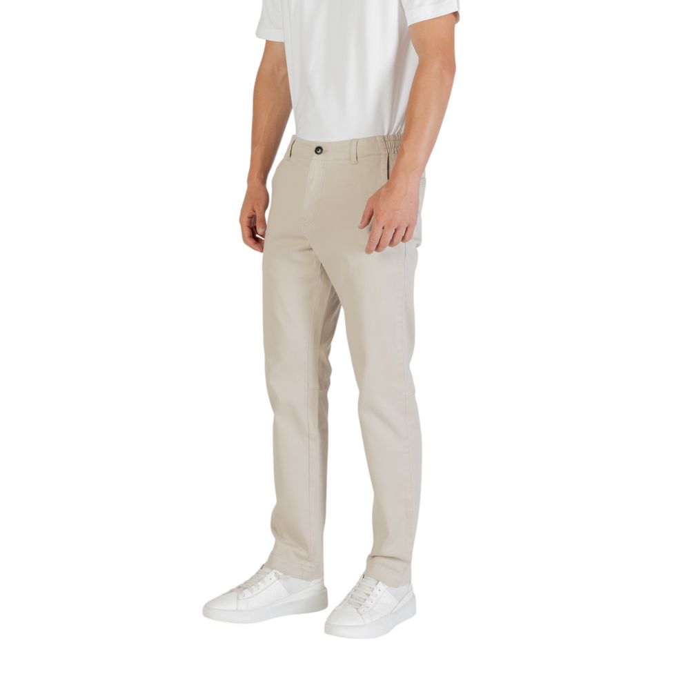 Beige Polyester Casual Pants - ventzia