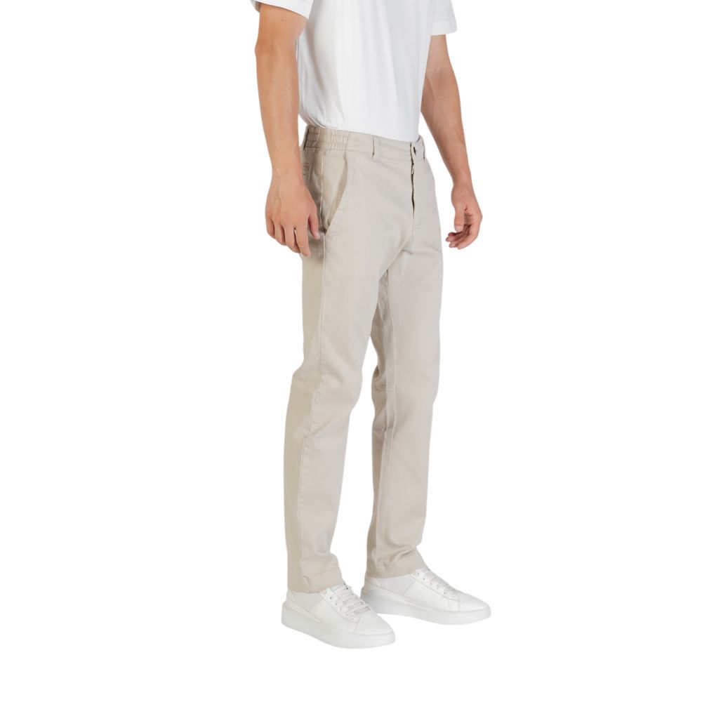 Beige Polyester Casual Pants - ventzia