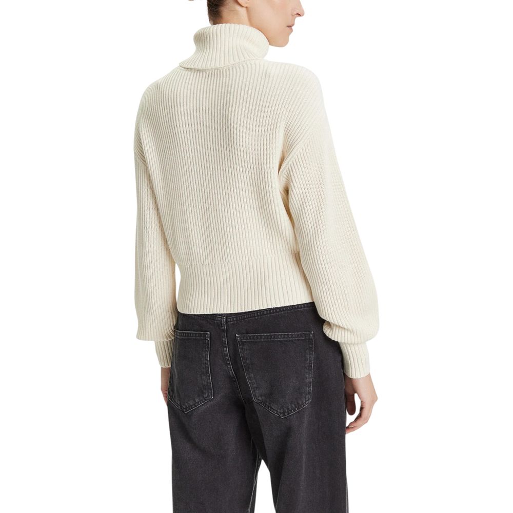 Beige Cotton Sweatshirt - ventzia