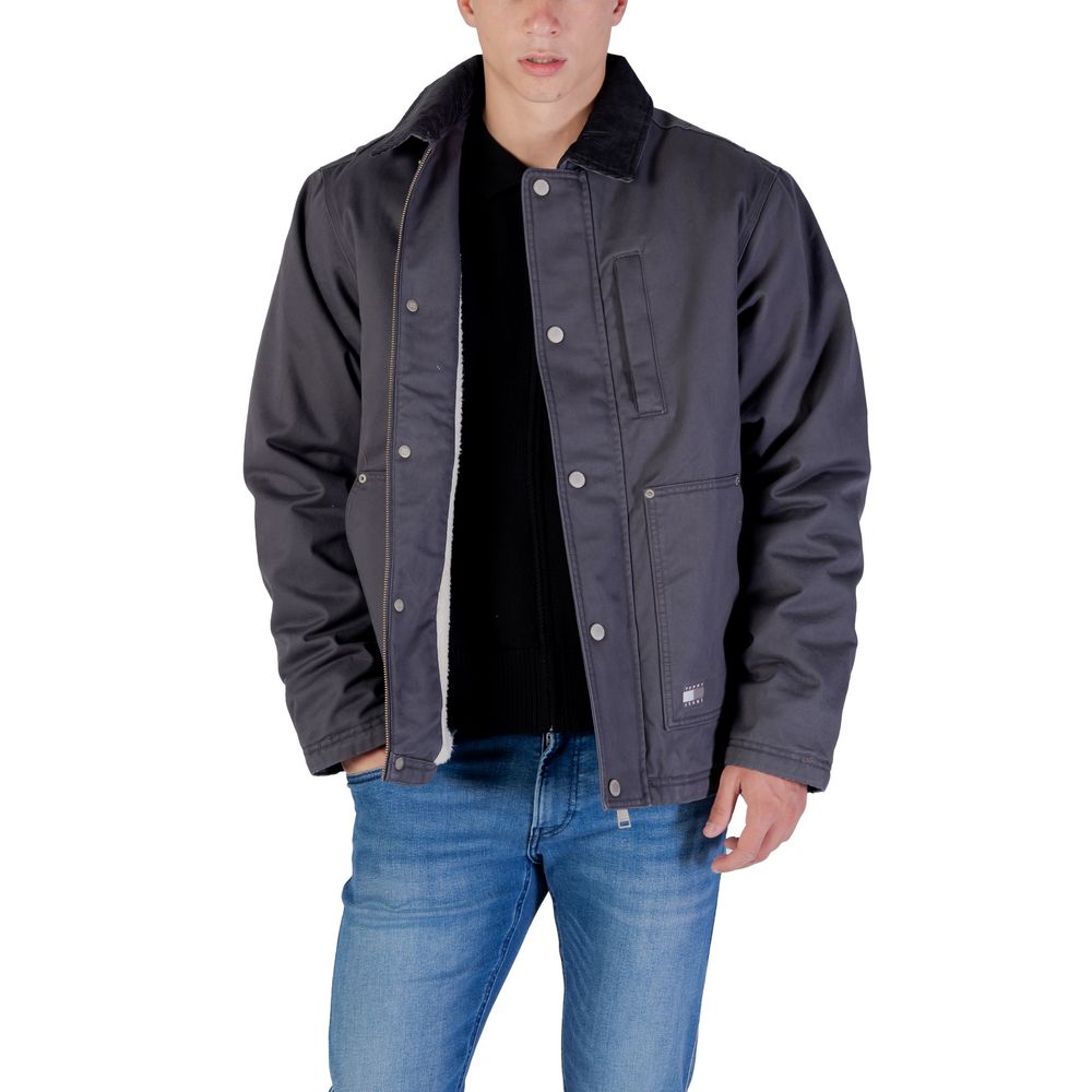 Gray Recycled Cotton Denim Jacket - ventzia