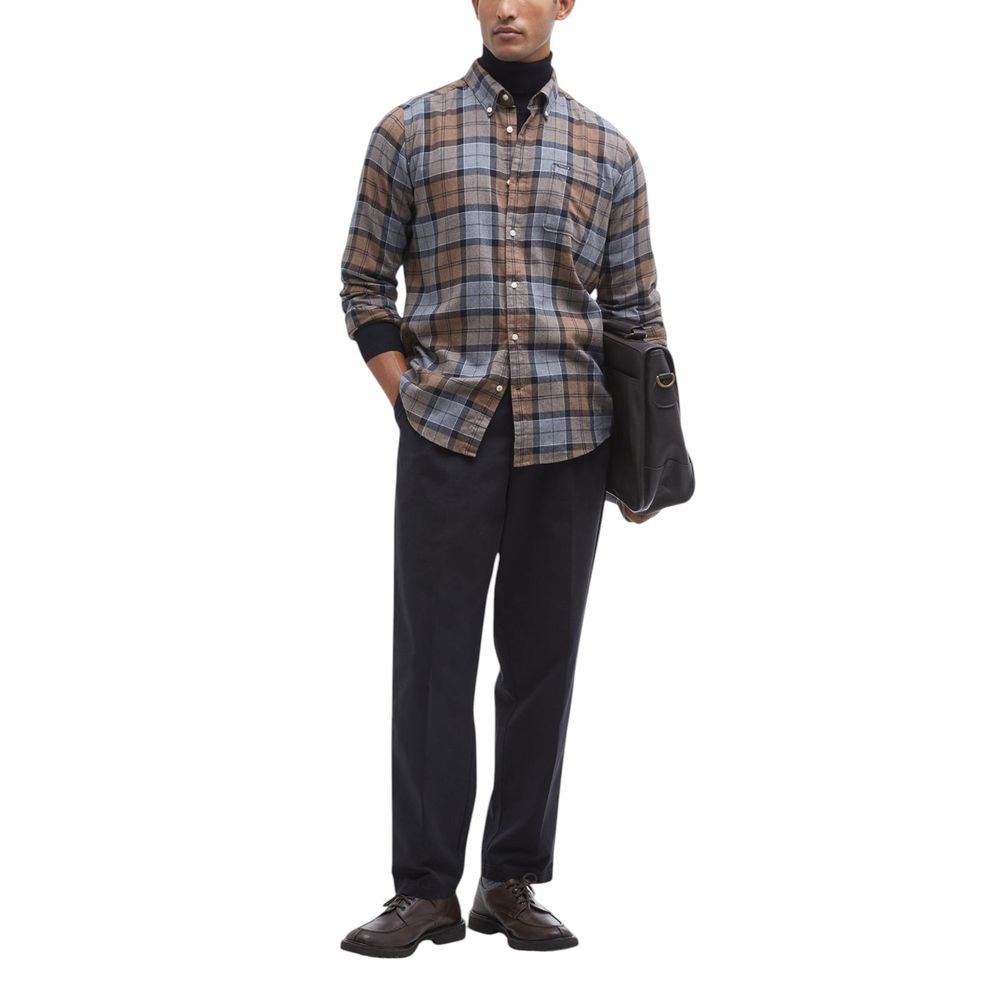 Beige Cotton Pattern Shirt - ventzia