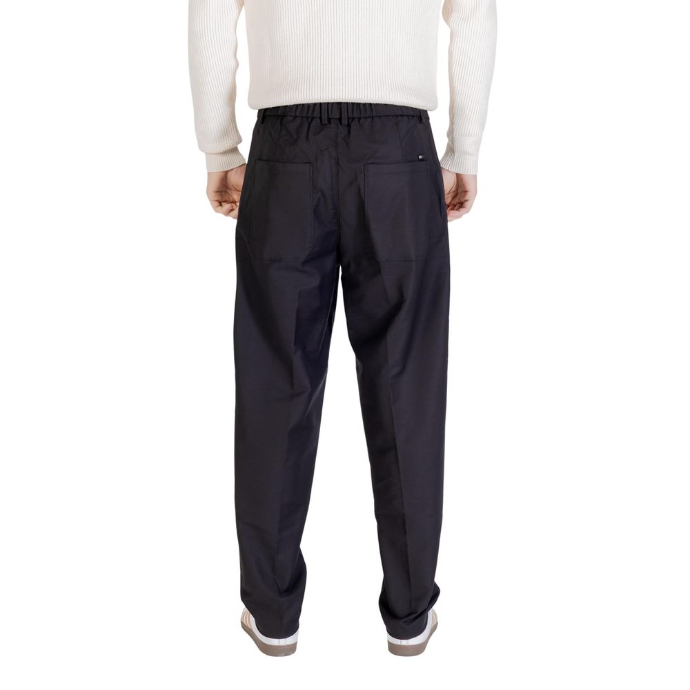 Black Cotton Casual Pants - ventzia