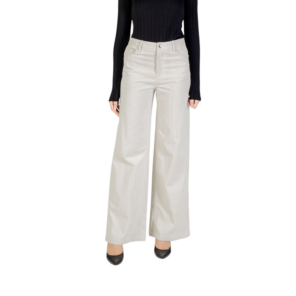 Beige Cotton Casual Pants - ventzia