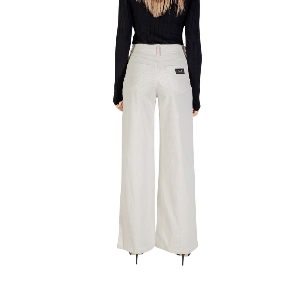 Beige Cotton Casual Pants - ventzia